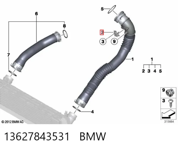 Sensor de pressão de supercompressão 13627843531 BMW