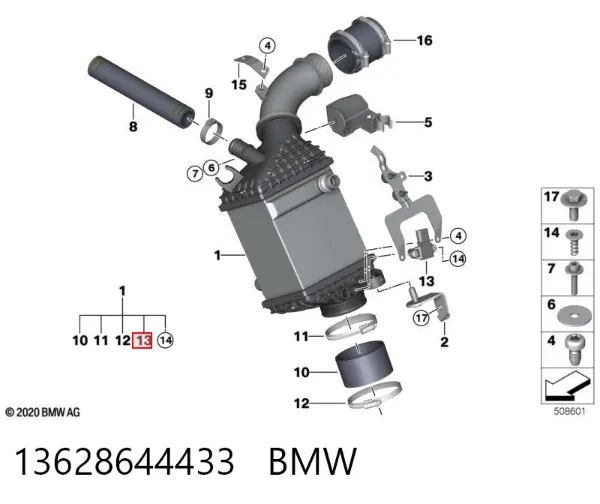 Sensor de pressão no coletor de admissão, MAP 13628644433 BMW