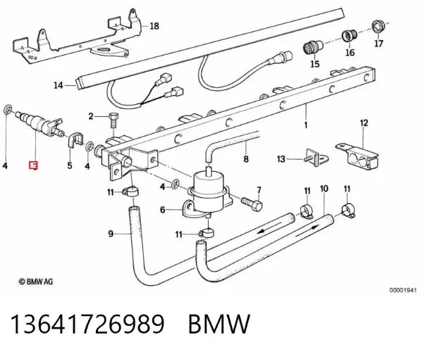 Injetor de injeção de combustível 13641726989 BMW