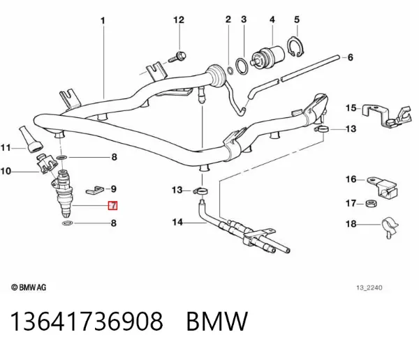 Injetor de injeção de combustível 13641736908 BMW