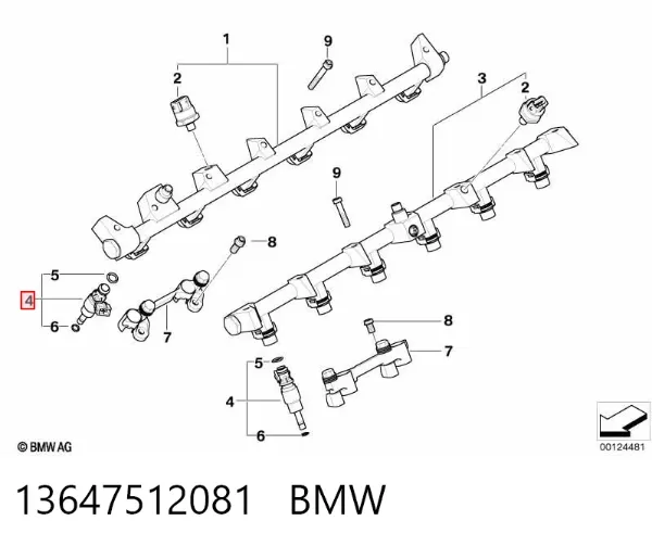 Injetor de injeção de combustível 13647512081 BMW