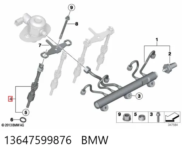 Injetor de injeção de combustível 13647599876 BMW