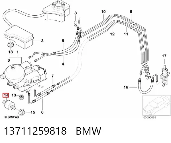 Braçadeira do silenciador traseira 13711259818 BMW