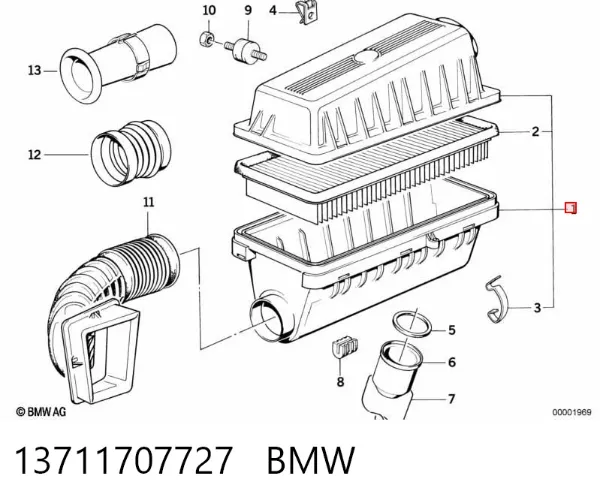 Caixa de filtro de ar BMW 7 E32