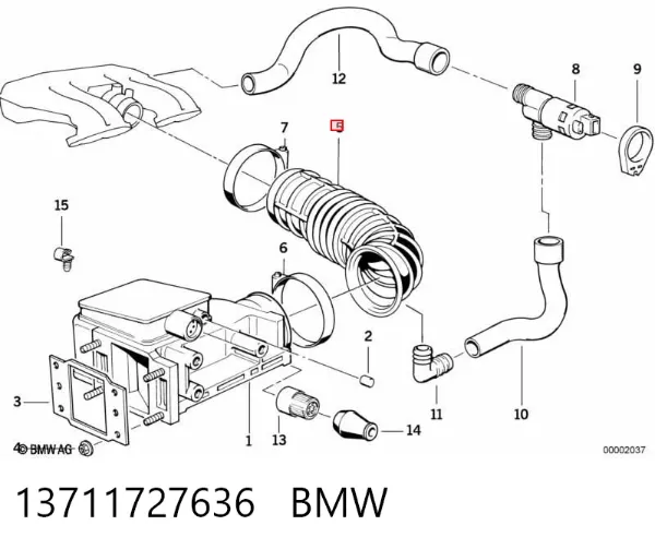 Cano derivado de ar do medidor de consumo do ar 13711727636 BMW