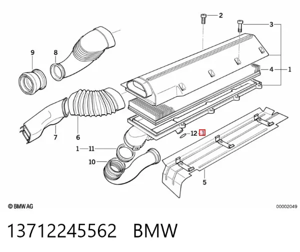 Caixa de filtro de ar 13712245562 BMW