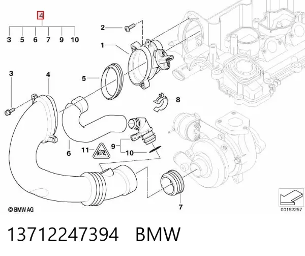 Cano derivado de ar do medidor de consumo do ar 13712247394 BMW