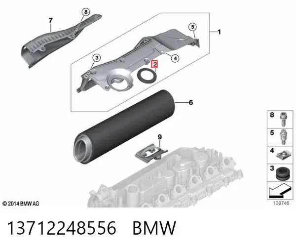 Vedante de adaptador do filtro de óleo 13712248556 BMW
