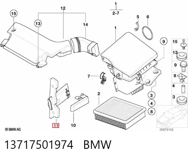 Tomada de ar de filtro de ar 13717501974 BMW