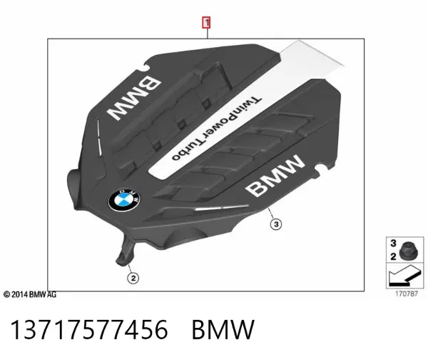 Tampa de motor decorativa 13717577456 BMW