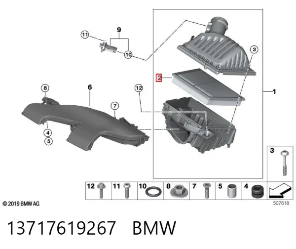 Filtro de ar 13717619267 BMW