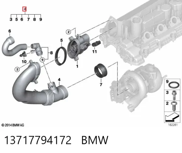 Cano derivado de ar do medidor de consumo do ar 13717794172 BMW
