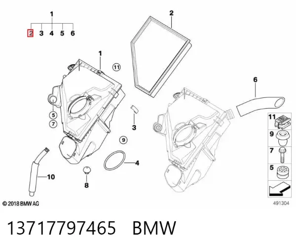Filtro de ar 13717797465 BMW