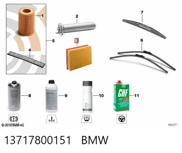 Filtro de ar 13717800151 BMW
