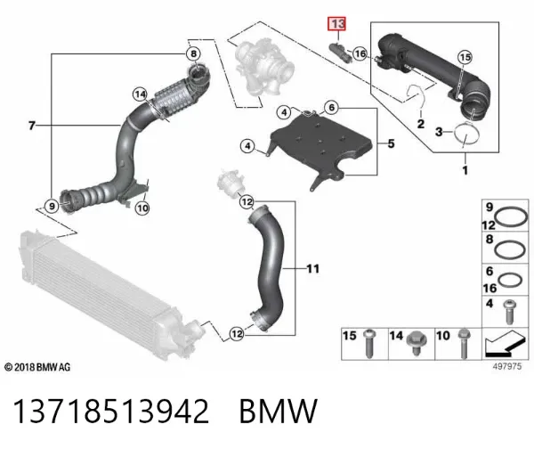 Cano derivado de ar 13718513942 BMW