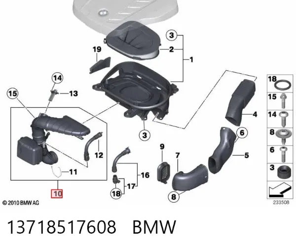 Cano derivado de ar do medidor de consumo do ar 13718517608 BMW