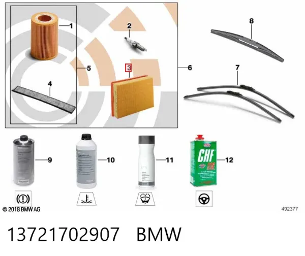 Filtro de ar 13721702907 BMW