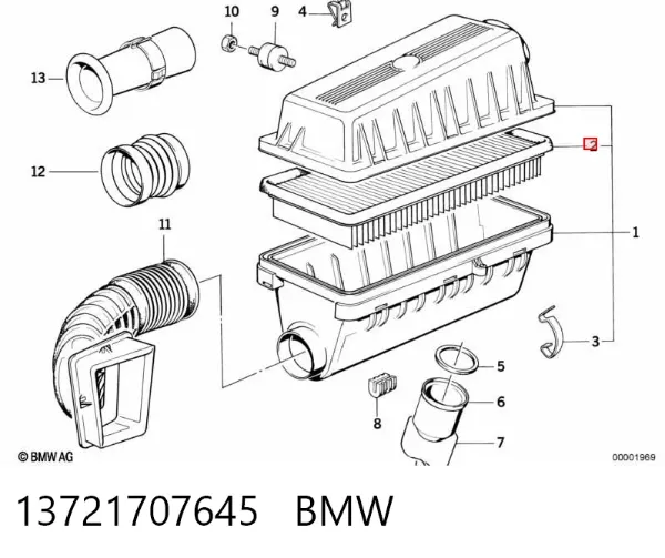 Filtro de ar 13721707645 BMW