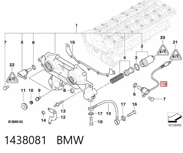 Sensor de posição da árvore distribuidora 1438081 BMW