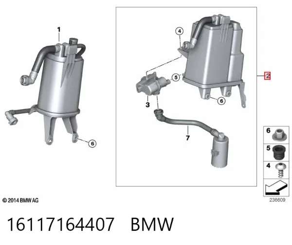 Adsorvedor dos vapores de combustível BMW X5 E70