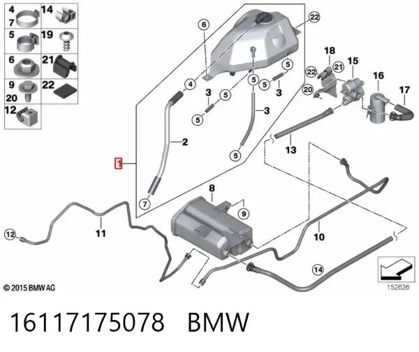 Adsorvedor dos vapores de combustível BMW X5 E53