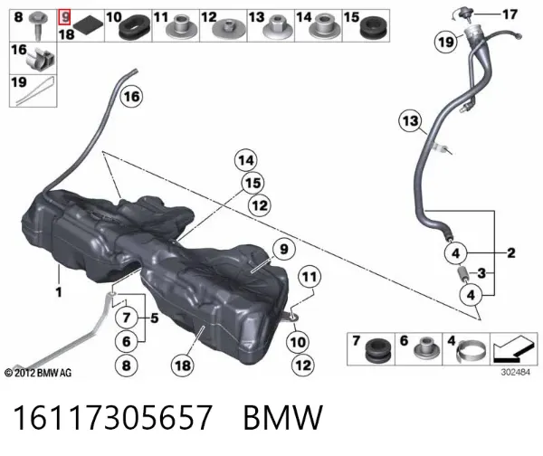 Painel de fixação de matrícula dianteira 16117305657 BMW