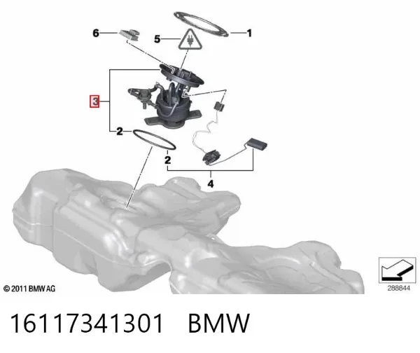 Módulo de bomba de combustível com sensor do nível de combustível 16117341301 BMW
