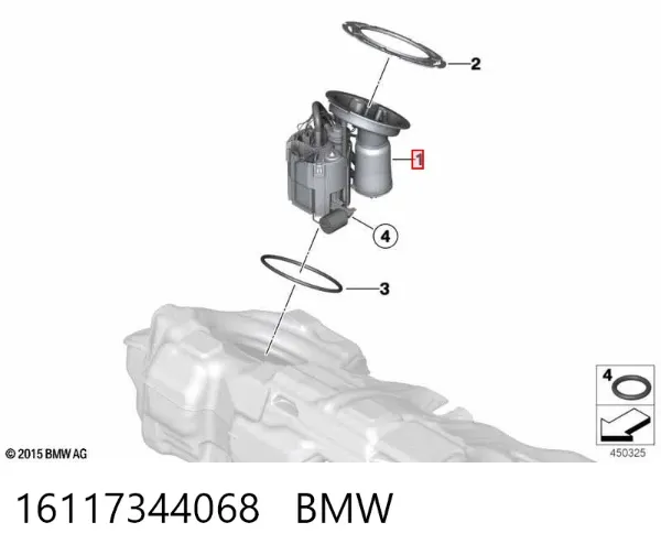 Módulo de bomba de combustível com sensor do nível de combustível 16117344068 BMW