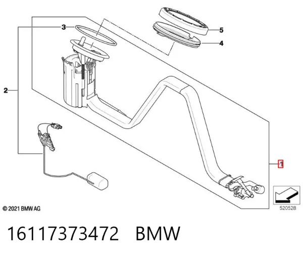Módulo de bomba de combustível com sensor do nível de combustível 16117373472 BMW