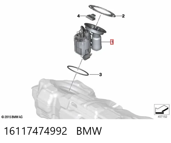 Módulo de bomba de combustível com sensor do nível de combustível 16117474992 BMW