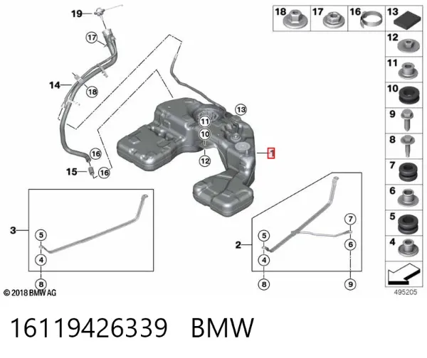 Tanque de combustível 16119426339 BMW