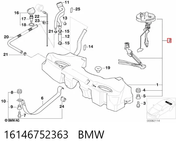 Tanque de combustível 16146752363 BMW