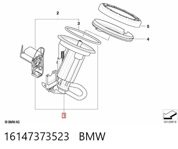 Módulo de bomba de combustível com sensor do nível de combustível 16147373523 BMW