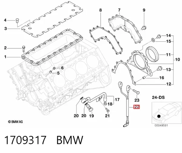 Sensor de detonação 1709317 BMW