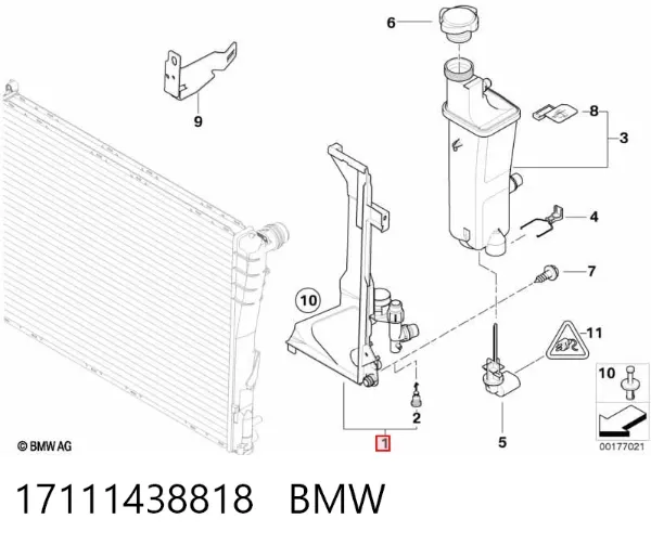 Consola do tanque de expansão 17111438818 BMW