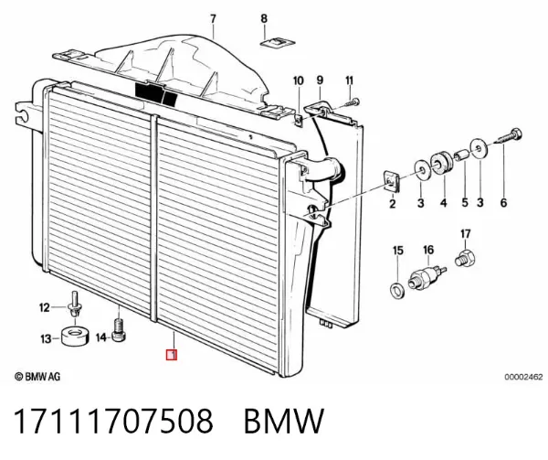 Radiador de esfriamento de motor 17111707508 BMW