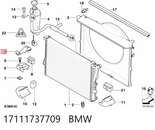 Consola do radiador superior 17111737709 BMW