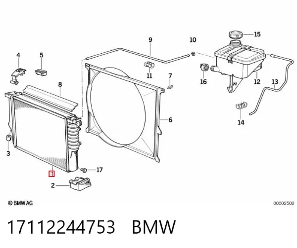 Radiador de esfriamento de motor 17112244753 BMW