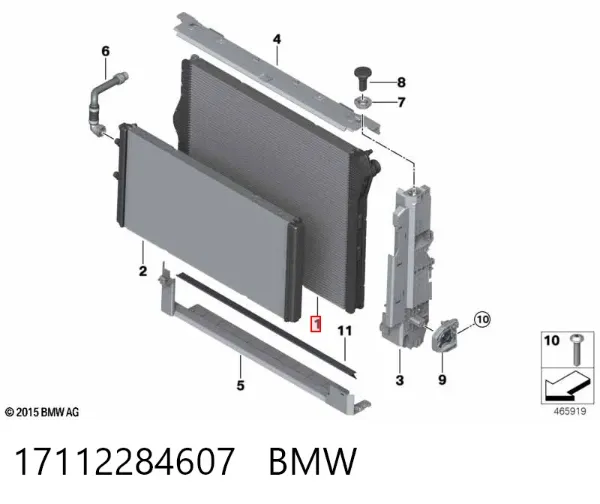Radiador de esfriamento de motor 17112284607 BMW