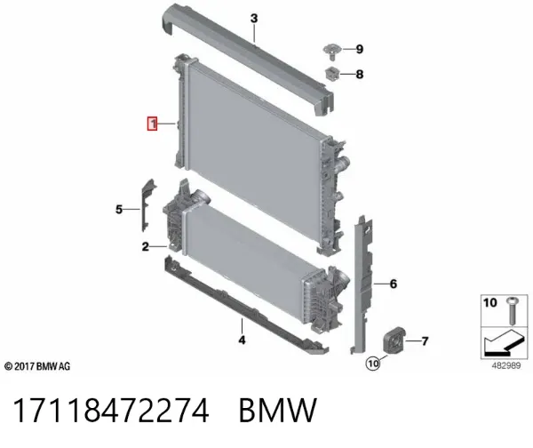 Radiador de esfriamento de motor 17118472274 BMW
