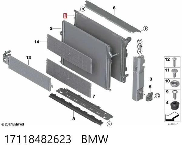 Radiador de esfriamento de motor 17118482623 BMW