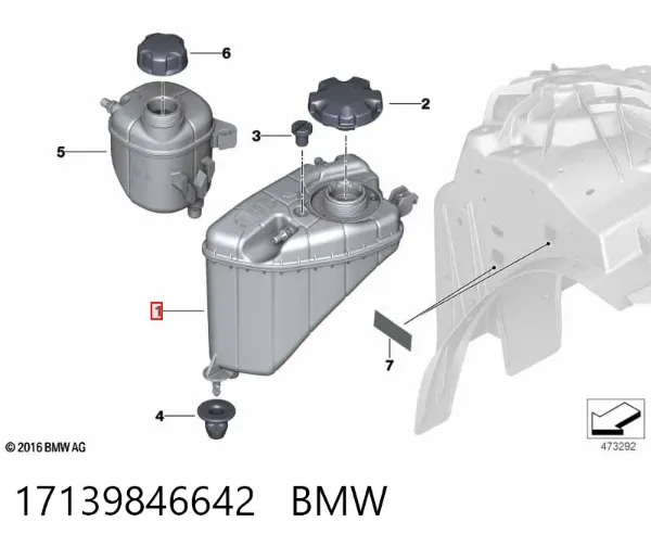 Tanque de expansão do sistema de esfriamento 17139846642 BMW