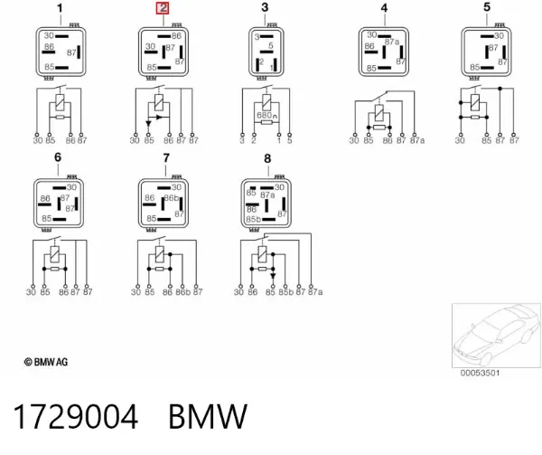 Relê elétrico multifuncional 1729004 BMW