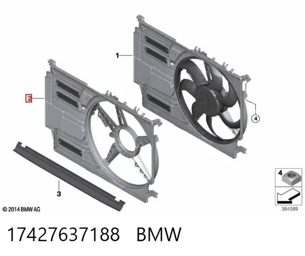 Difusor do radiador de esfriamento 17427637188 BMW