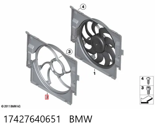Difusor do radiador de esfriamento 17427640651 BMW