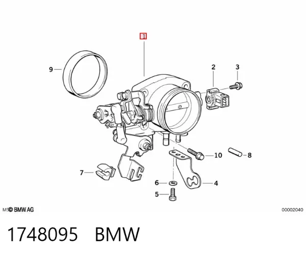 Válvula de borboleta montada 1748095 BMW