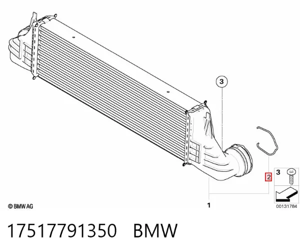 Braçadeira de cano derivado de intercooler 17517791350 BMW