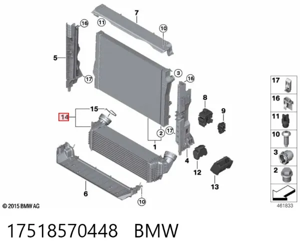 Radiador de intercooler 17518570448 BMW