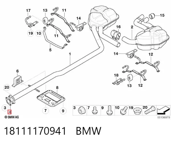 Vedante de tubo de admissão do silenciador 18111170941 BMW