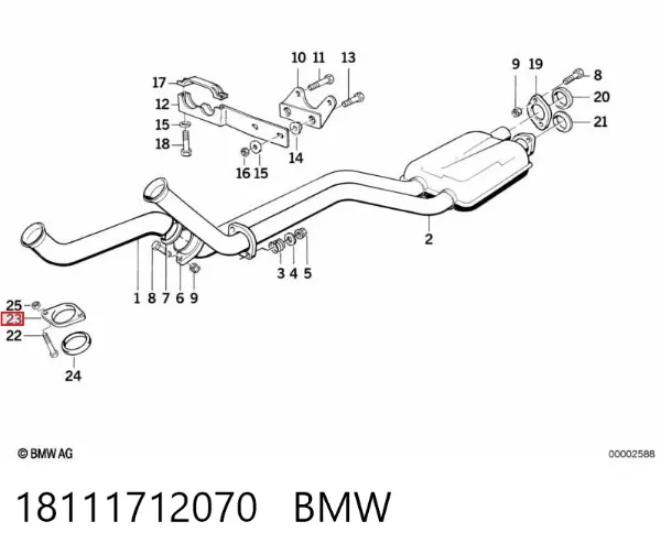 Silenciador, parte traseira BMW 7 E32